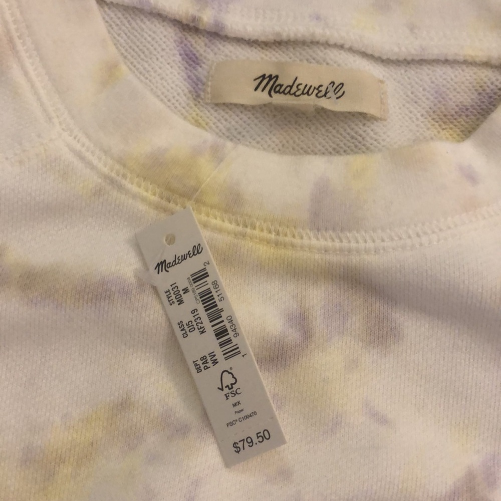Madewell Tie Die Sweatshirt in Warm Violet NWOT - Picture 9 of 9